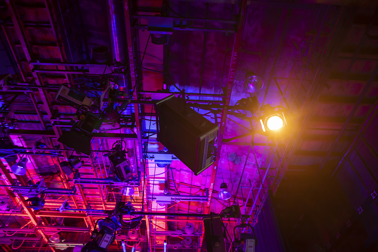 Lighting on film set