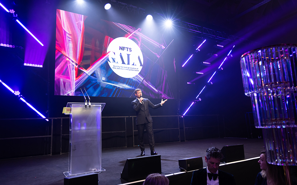 Dermot O'Leary hosting on stage