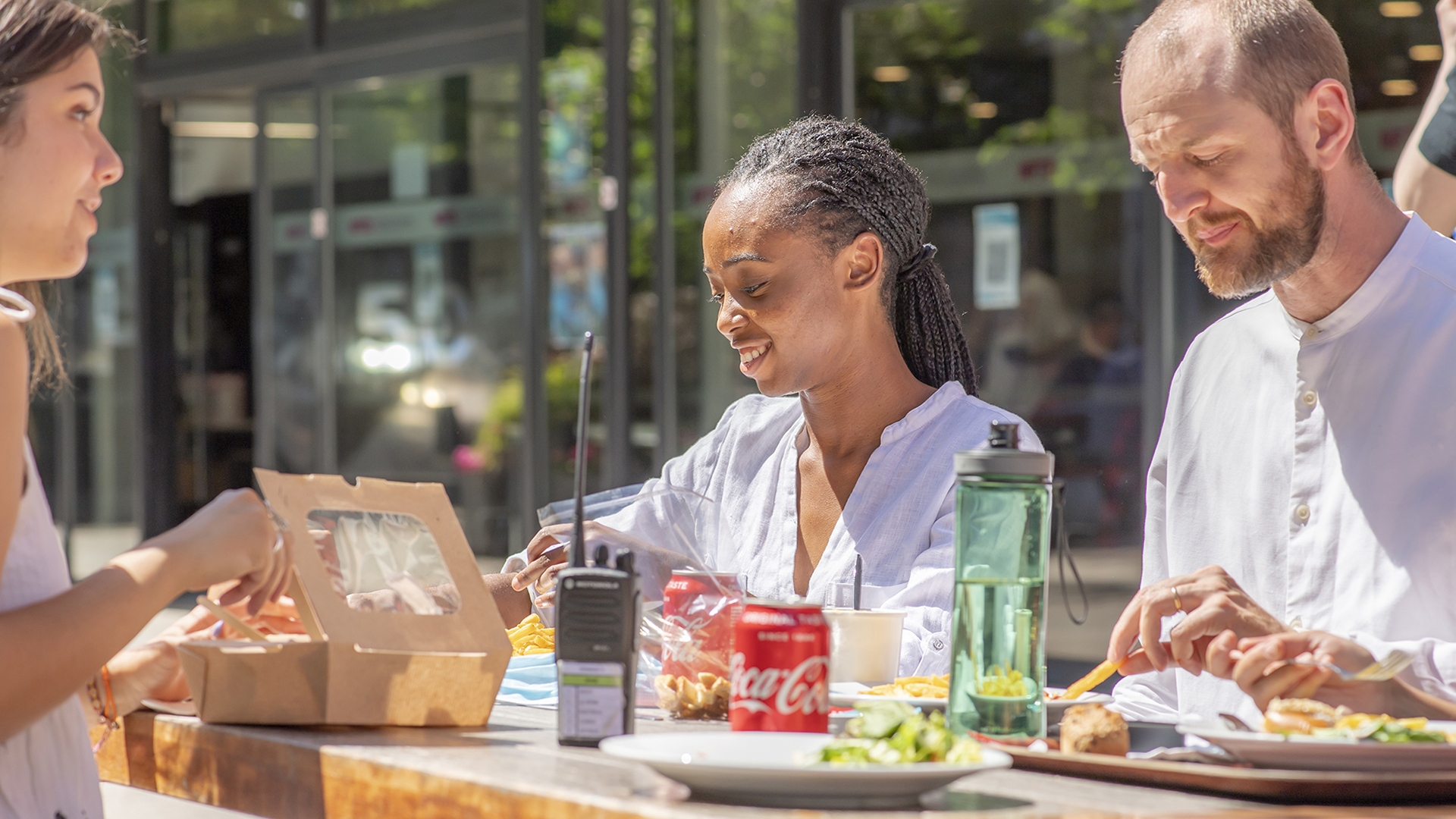 NFTS students socialising over lunch
