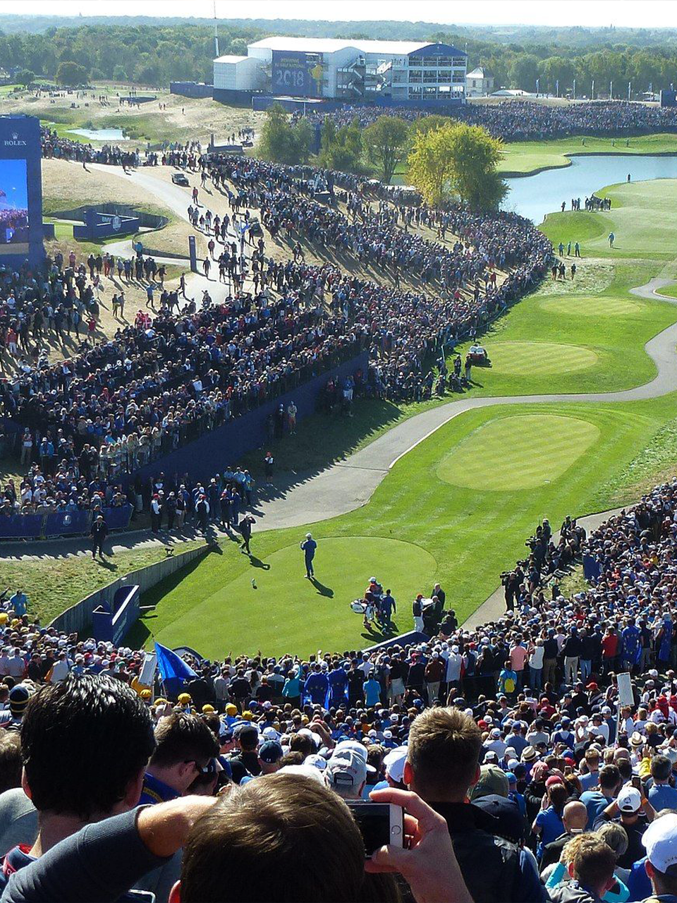 golf course with large crowd